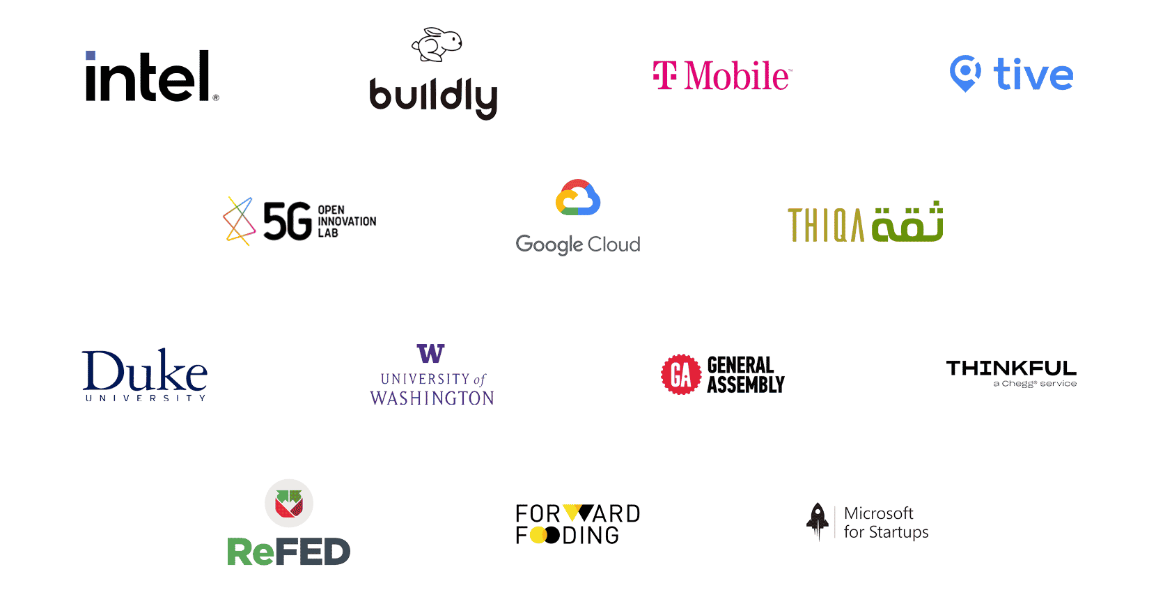 Array of logos of partners, friends, fans and sponsors