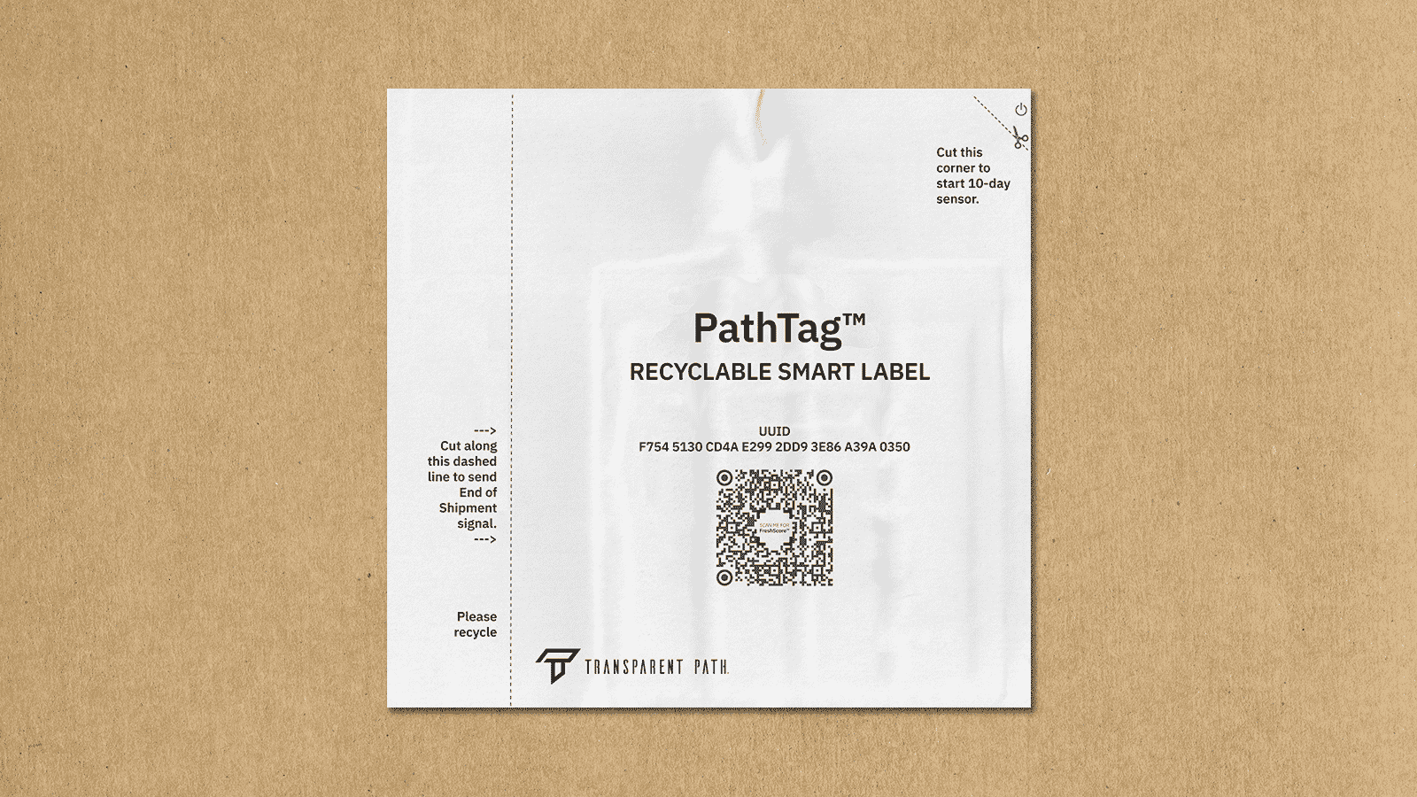Photo of a Transparent Path PathTag™ printed sensor